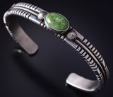Silver & Sonoran Gold Turquoise Navajo Concho Men's Bracelet - Erick Begay 5H01R