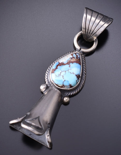 Silver & Golden Hills Turquoise Navajo Blossom Pendant by Sharon McCarthy 6H25Q