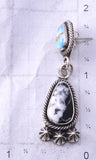 Silver & Golden Hills Turquoise White Buffalo Navajo Earrings Erick Begay 6C01N