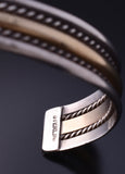 Vintage Silver & Gold-filled Navajo Handmade Rope Style Bracelet 5K17Q