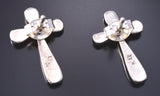 Silver & Turquoise Multistone Zuni Inlay Cross Earrings Kristina Bowannie 5G22E