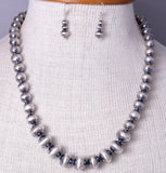 21 inch Navajo Silver Pearls Beads by Treva Jim 5L23N