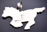 Silver Hopi Overlay Running Free Horse Pendant by Gerald Lomaventema 6G29L