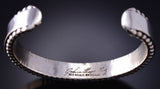 Preowned Silver & 14k Gold Navajo Handstamped Bracelet by Johnathon Nez 6F09J