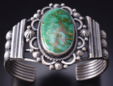 Silver & Sonoran Gold Turquoise Navajo Handmade Bracelet by Tom Lewis 6D07C