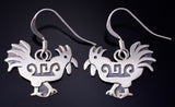 Silver Navajo Handmade Rooster Earrings by Robert Gene 5G22V