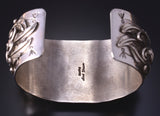 Silver & Turquoise w/ Coral Accents Navajo Inlay Bracelet by Mark Yazzie 5J18X