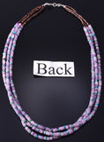 21" Three Strand Purple Amythyst & Turquoise Multistone Santo Domingo Necklace by Randy Garcia 5H25N
