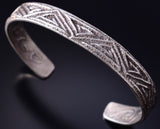 Silver Santo Domingo Pueblo Mountains & Valleys Bracelet by Gilbert Dino Garcia 5F04G
