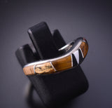 Size 6 Silver & Tiger Eye Multistone Navajo Inlay Dip Ring by TSF 3L16Y