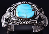 Vintage Silver & Turquoise Navajo Handmade Bracelet 6A21U