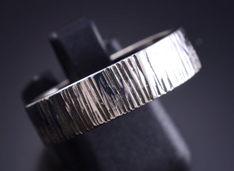 Size 10-1/2 Silver Navajo Handmade Natural Ring by Erick Begay 5L26F