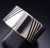 Size 11-1/2 Silver Navajo Handmade Balance Ring by Erick Begay 6C02U