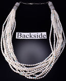 28" 10-Strand Fresh Water Pearl & Turquoise Navajo Necklace by Erick Begay 6J23V