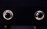 Black Onyx - Navajo Handmade Sterling Silver Post Earrings by Juanita Manygoats - 6J31E
