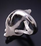 Vintage Sizse 6-1/4 Silver & Turquoise Navajo Ring 5K17V