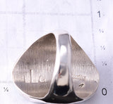 Size 10-1/2 Silver Multistone Zuni Inlay Men's Ring by Gladys Lamy 6D27L
