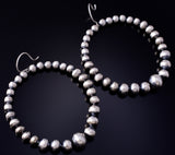 Silver Navajo Pearls Hoop Earrings by Amanda Larry 5G22O