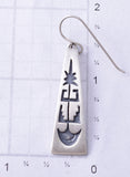 Silver Navajo Handmade Basket Design Earrings by Allen Lee 6B14B