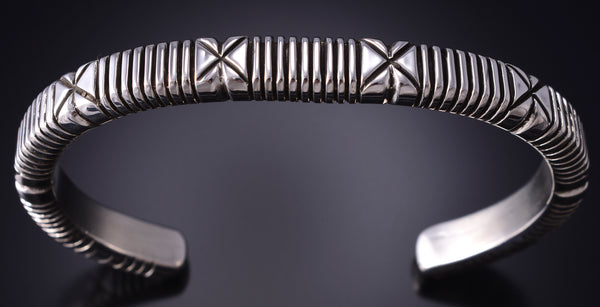 Silver Navajo Hand-filed Men's Bracelet by Erick Begay 6C03B