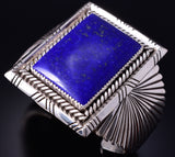 Vintage Silver & Lapis Navajo Handmade Bracelet Stamped D 5H25A