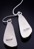 Silver & White Buffalo Turquoise Navajo Earrings by Judith Dixon 5D07K