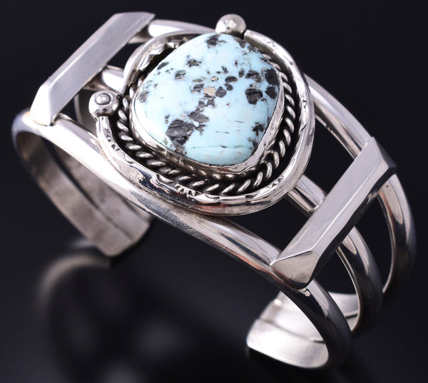 Vintage Silver & Dry Creek Turquoise Navajo Bracelet by Ben Chapo 5L10R