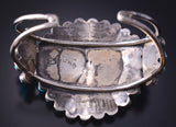 Vintage Silver & Turquoise Navajo Concho Bracelet stamped SMB 5G12H