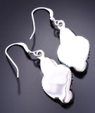 Silver & Turquoise & Coral Feathers Navajo Earrings by Emery Spencer 3J16P