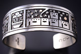 Silver & 14k Gold Santo Domingo Homeland Bracelet by Joseph Coriz 6D22Z