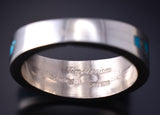 Size 13 Silver Multistone Navajo Inlay Men's Ring by Jimmy Harrison 5H02X