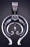 Silver Hand Stamped Navajo Handmade Naja Pendant by Derrick Gordon 2A07F