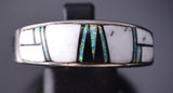 Size 13-3/4 Navajo White Buffalo Inlay Men's Ring by Allen Tolino 6K26K