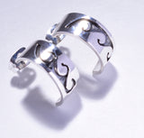 Water Design Silver Hoop Earrings by Peggy Skeets 5L09U