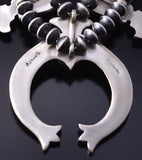 Silver & Sonoran Gold Turquoise Navajo Squash Blossom Necklace & Earrings by A. Gordon 5K22F