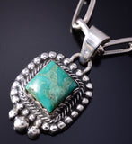 Silver & Turquoise Navajo Handmade Pendant 5G22Y