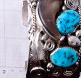Vintage Silver Multistone Bear Claw Navajo Mens Bracelet by Mike Thomas Jr. 5H25C