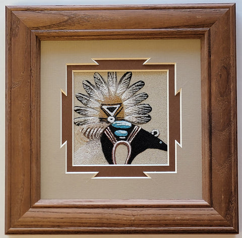 Navajo Sandpainting by Michael Watchman - Yei Bi Chei and Bear design - 6D01M