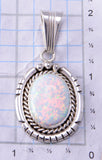 Silver & Opal Navajo Handmade Pendant by Samuel Yellowhair 3D06O