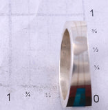 Size 11-1/4 Silver Multistone Navajo Inlay Ring by Jimmy Harrison 5K10U