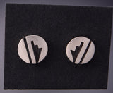 Silver Hopi Handmade Basket Design Post Earrings by Timothy Mowa 3F19Q