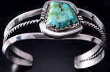 Vintage Silver & Turquoise Navajo Handmade Open Face Bracelet 6B14Q