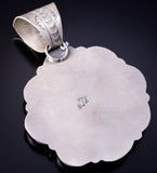 Silver & Golden Hills Turquoise Coin Navajo Pendant by Boyd J. Ashley 5L17K