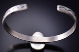 Silver & Golden Hills Turquoise Navajo Handmade Bracelet by Sam Yellowhair 6F09C