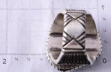 Size 12.5 Silver & Sleeping Beauty Turquoise Navajo Men's Ring Erick Begay 5H04E