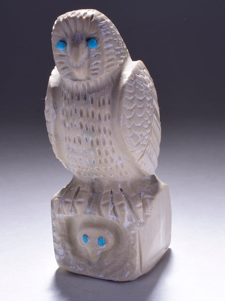 Carved Antler Owl Fetish by Carlton Kaamasee 4D02B