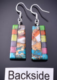 Turquoise Multistone Santo Domingo Handmade Earrings by Mary Louise Tafoya 3G07Z