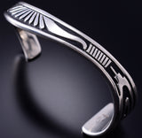Vintage Silver Navajo Handmade Basket Flow Bracelet by Stephen Begay 6A21D