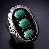 Size 8 Navajo Shadowbox Sonoran Gold Turquoise Ring by Genevieve Francisco 6K27R