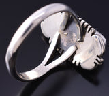 Size 7-3/4 Silver & Mediterranean Coral Navajo Ring by Norvin Johnson 5L07R